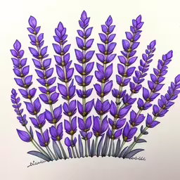 drawing with colored pencils of purple flowers,this is an oil painting of purple flowers,lavender flowers drawn in pencil with an easy marker pen,purple flowers are in front of white background,an image of purple flowers on a white background