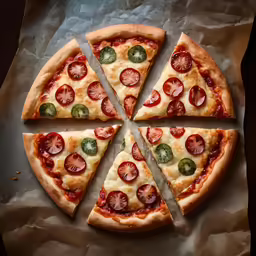 a slice of pizza that is on top of paper