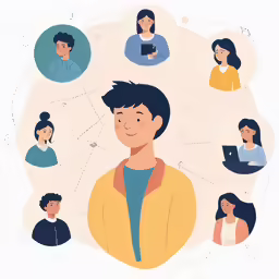 a man surrounded by other people