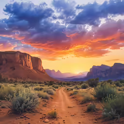 an old dirt road leads into the canyon