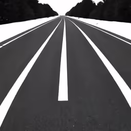 two lines in the road that lead to each other