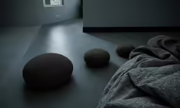 a room that has some rocks on the floor