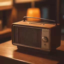 an old fashion radio is sitting on a table