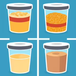 several images of the different items inside a cup