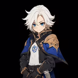 the anime character is in full armor
