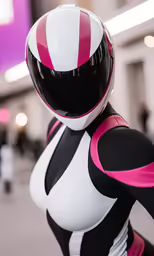 an inflatable costume that is white and black