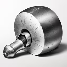 an antique silver metal object with a rubber grip