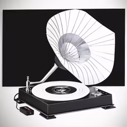 an old record player with the record attached to it