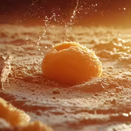 an orange that has fallen off of it