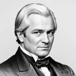 a man wearing a suit and tie standing in front of a white background