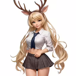 a anime character is wearing a skirt and shirt