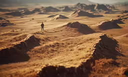 there is a person walking down a mountain