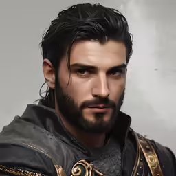 the character is looking at something in front of him