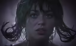 an image of a woman with lots of hair and water
