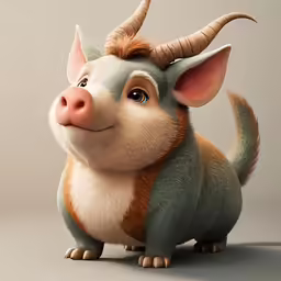 an animal that has two horns on it