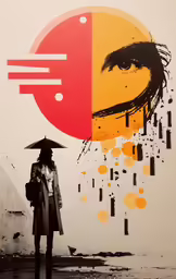 a woman standing in the rain with a umbrella