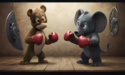 two animated animals fight near each other