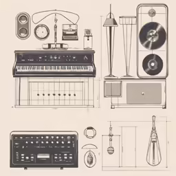 this is an old organ and musical equipment diagram