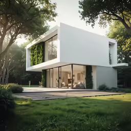 an architecturally detailed home in a park setting