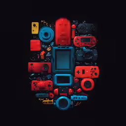 a bunch of electronic gadgets laid out in a circle