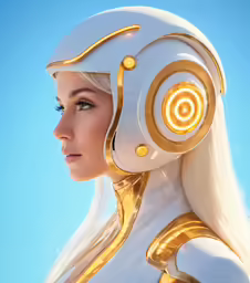 an image of a woman dressed as a space traveler