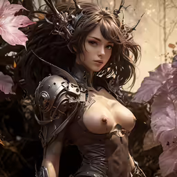 an animated image of a woman in armor