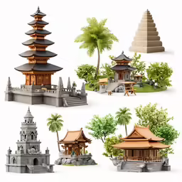 an illustrated of different building models