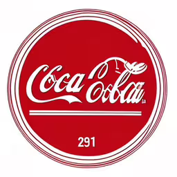 a red coca cola sign with the word,