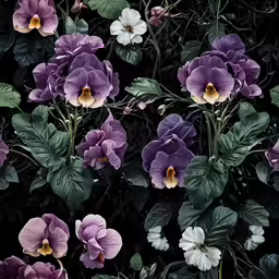 a bunch of purple flowers sitting on top of a plant