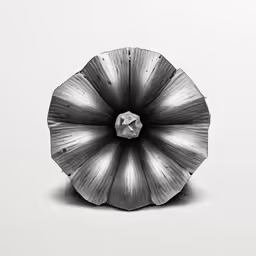 a black and white photo of a mushroom