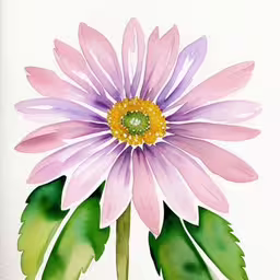 a watercolor painting of a large flower,an artistic watercolor painting of a pink and purple flower