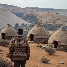 a person standing in front of a hill