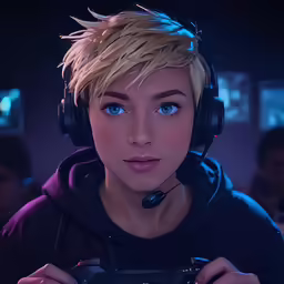 a close up of a person wearing headset