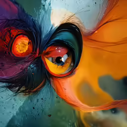 the view down on an abstractally colored animal