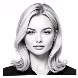 a woman with blonde hair is shown in a black and white photograph