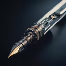 the writing device has a pen in the middle