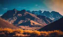 this beautiful photo is of a mountain range with lots of snow