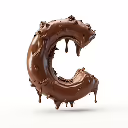 chocolate melting the letter c in shape of the number