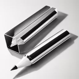a metal object with a pen resting inside