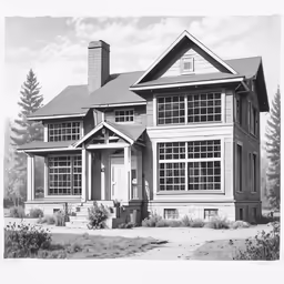 an old - fashioned house sits in a park