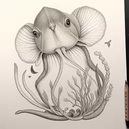 a drawing of a jelly fish