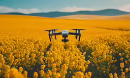two black and white remote controlled aircraft in a field