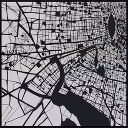 a map with some intersecting areas on it