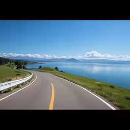 an open road on the side of a hill