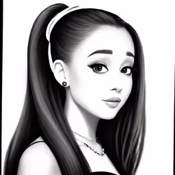 a black and white picture of a girl with long hair