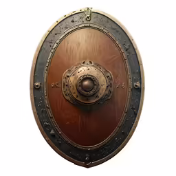 a brown and black shield that looks like an object