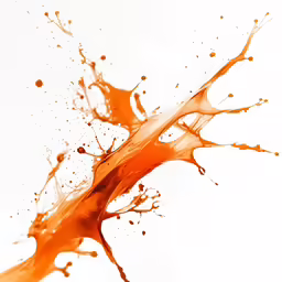 orange juice splashing from top and bottom