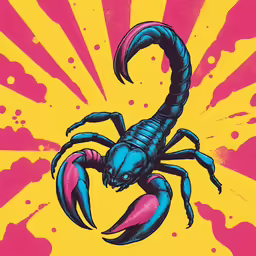an illustration of a scorpion under pink light