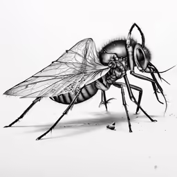 the fly insect has many small wings on its back
