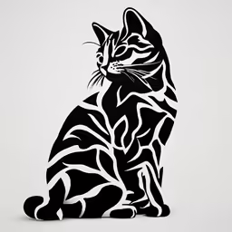 a cat that is sitting down in the ground